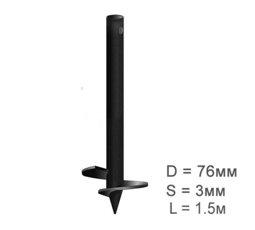 Купить Свая винтовая 76х3мм, длиной1.5м